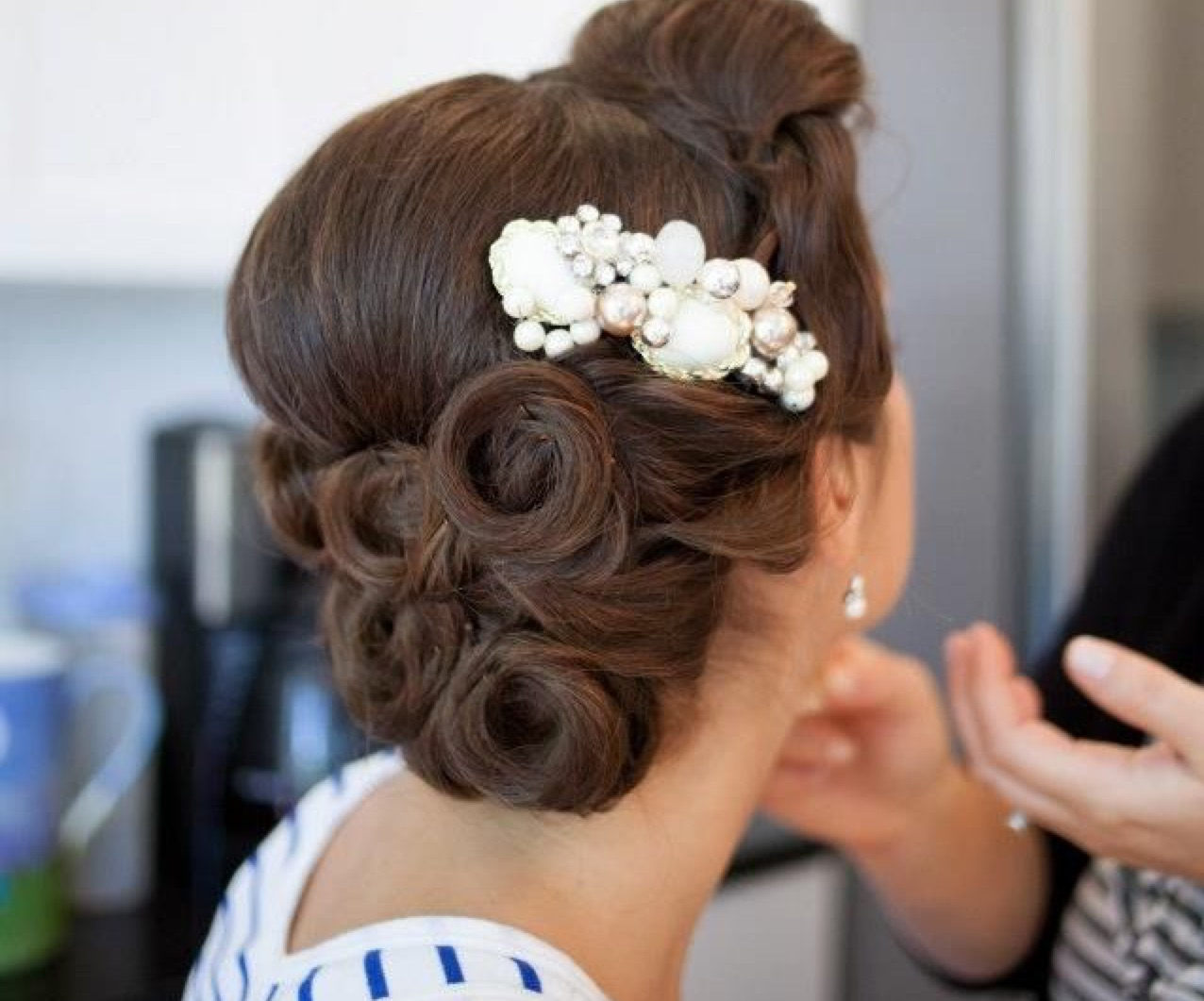 White Lace Wedding Hair Specialist